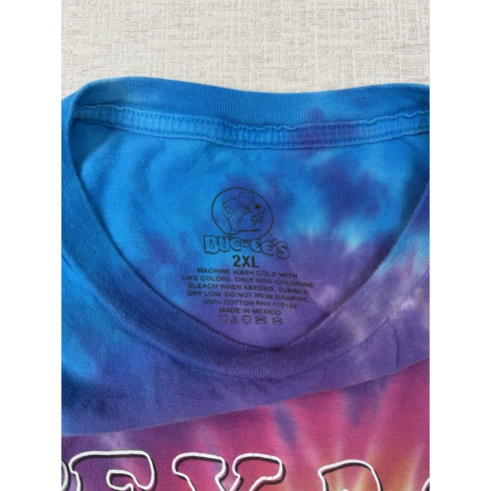 Buc-ee’s Texas Tie Dye T-Shirt Mens 2XL Beaver Logo Multicolor Graphic Tee - Picture 3 of 6